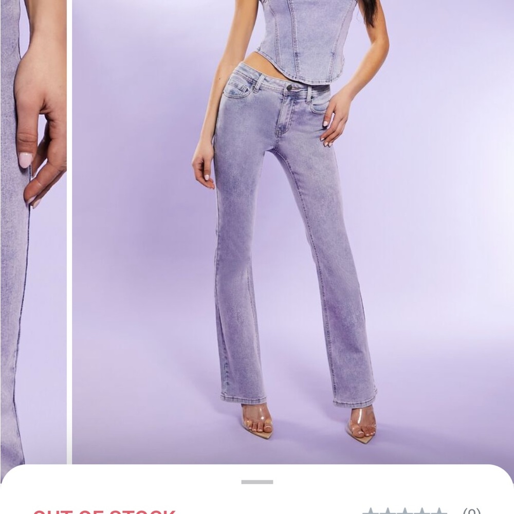 NWT Forever 21 Lavender Outfit (matching corset and jeans) SOLD OUT XL/31 - Picture 2 of 2